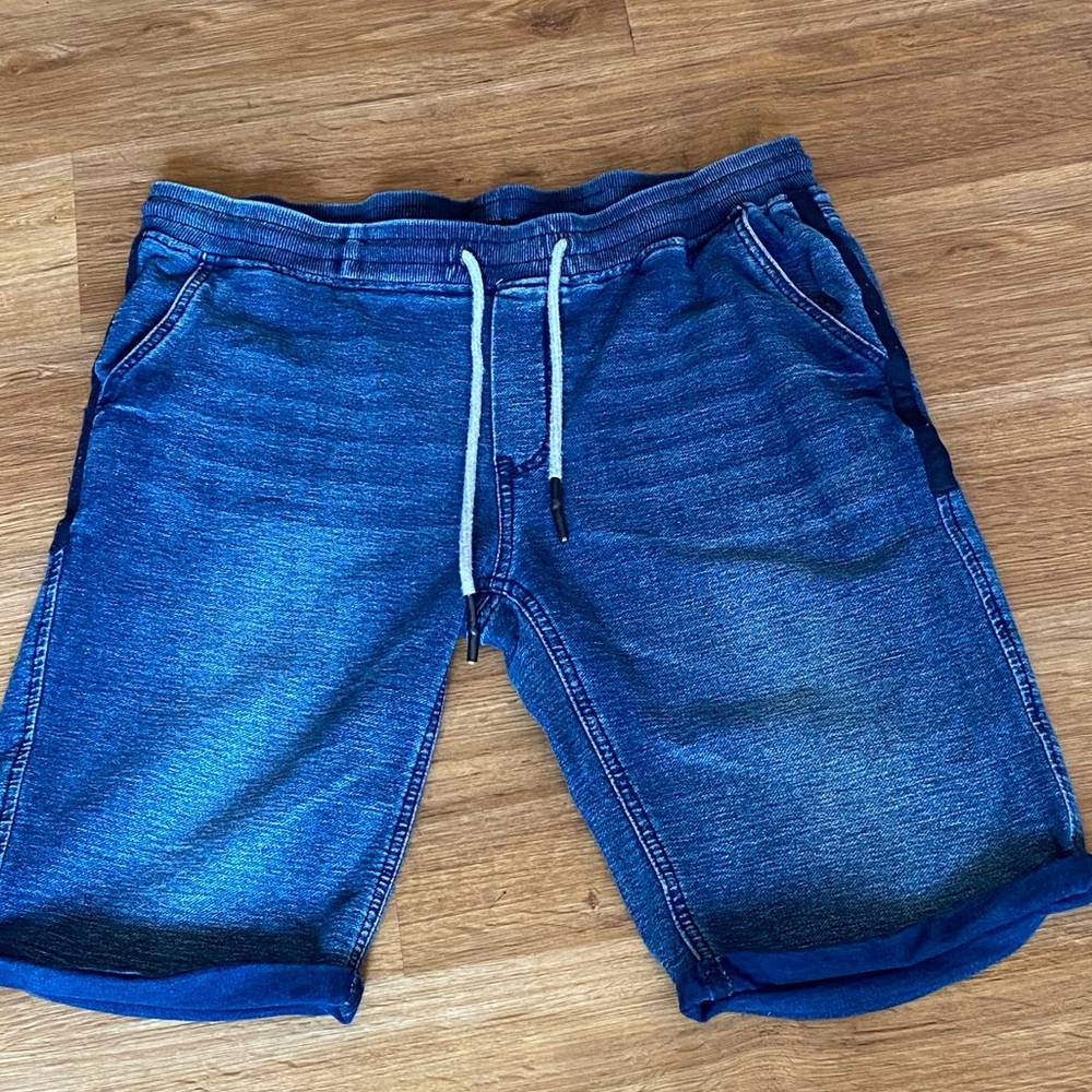 Dickies Stretch Denim Jogger Slim Bermuda Pull On Drawstring Shorts Size 34 Slim